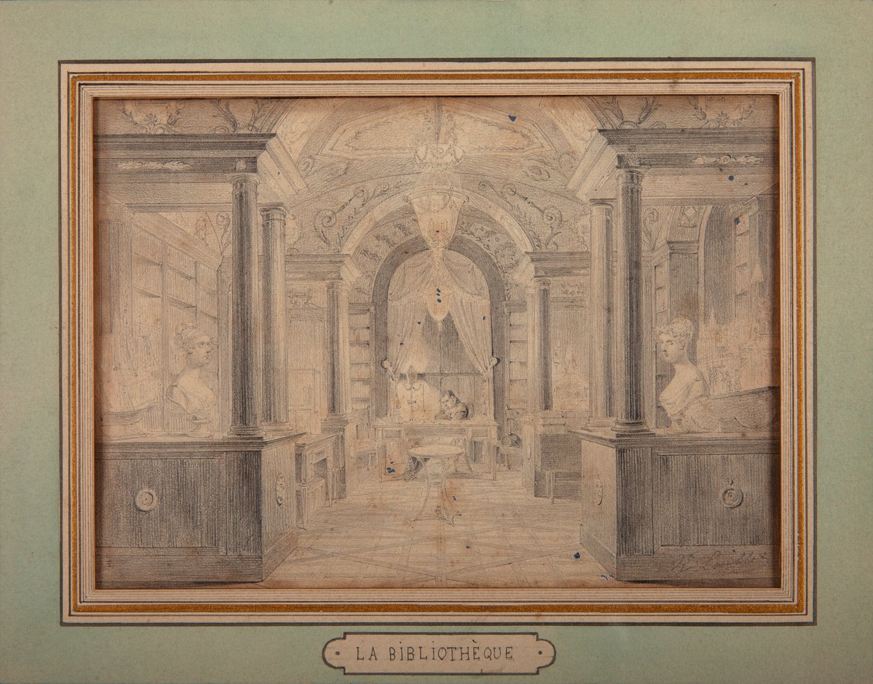 拿破仑在Chateau de Malmaison图书馆工作，c.1806 作者 卡尔·洛埃洛特·哈特维格
