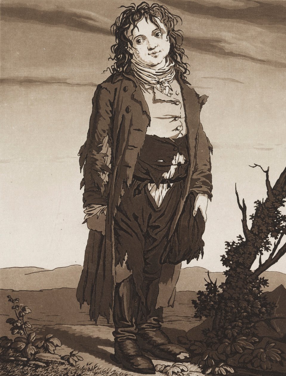 年轻的乞丐》，约1800年。 作者 卡尔·路德维希·伯恩哈德·布赫霍恩