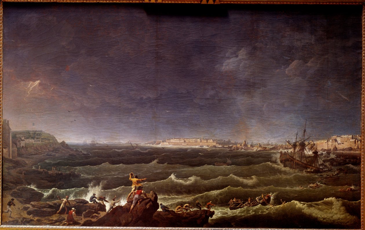 Tempete en rade de Saint Malo Karl Hackert (1740-1800) 18 世纪巴黎海洋博物馆 作者 卡尔·路德维希·哈克特
