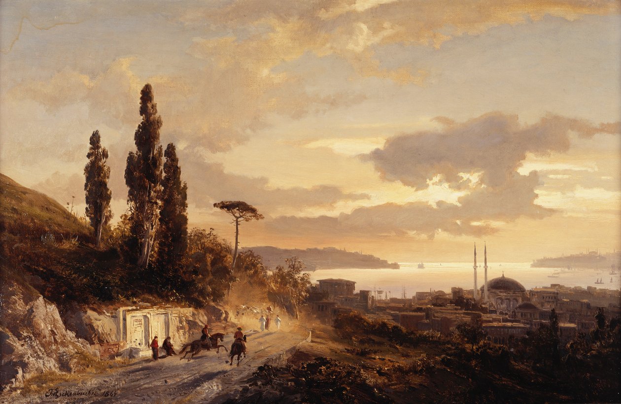 从亚洲侧面看君士坦丁堡和博斯普鲁斯海峡，1864年 作者 来自Eckenbrecher的Karl Paul Themistocles