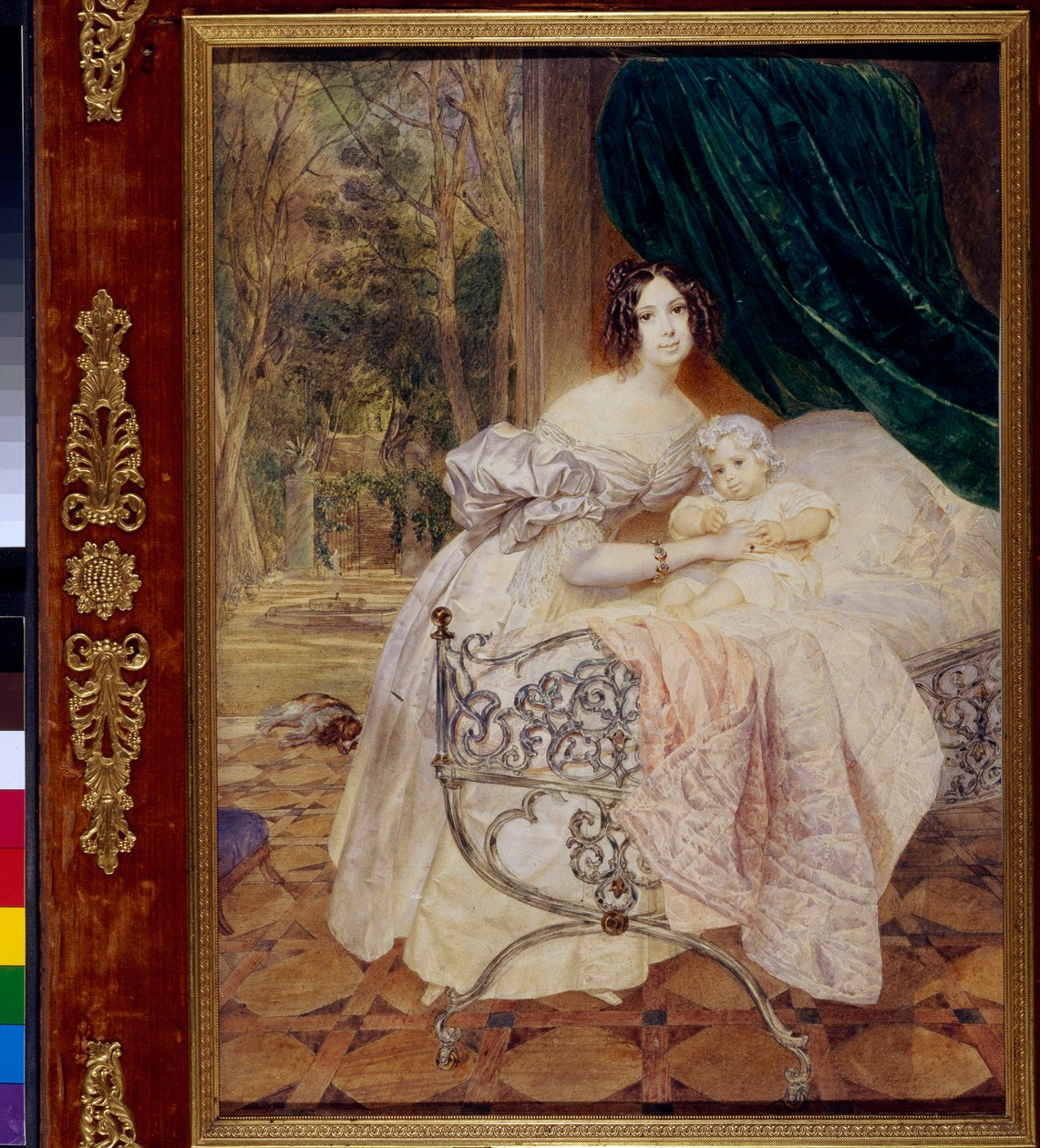 Portrait de Maria Butevena avec sa fille Maria (Portrait of Maria Buteneva with Daughter Maria) - Oeuvre de Karl Pavlovich Briullov (Brioullov) (1799-1852), aquarelle sur papier 作者 卡尔·巴甫洛维奇·布留洛夫