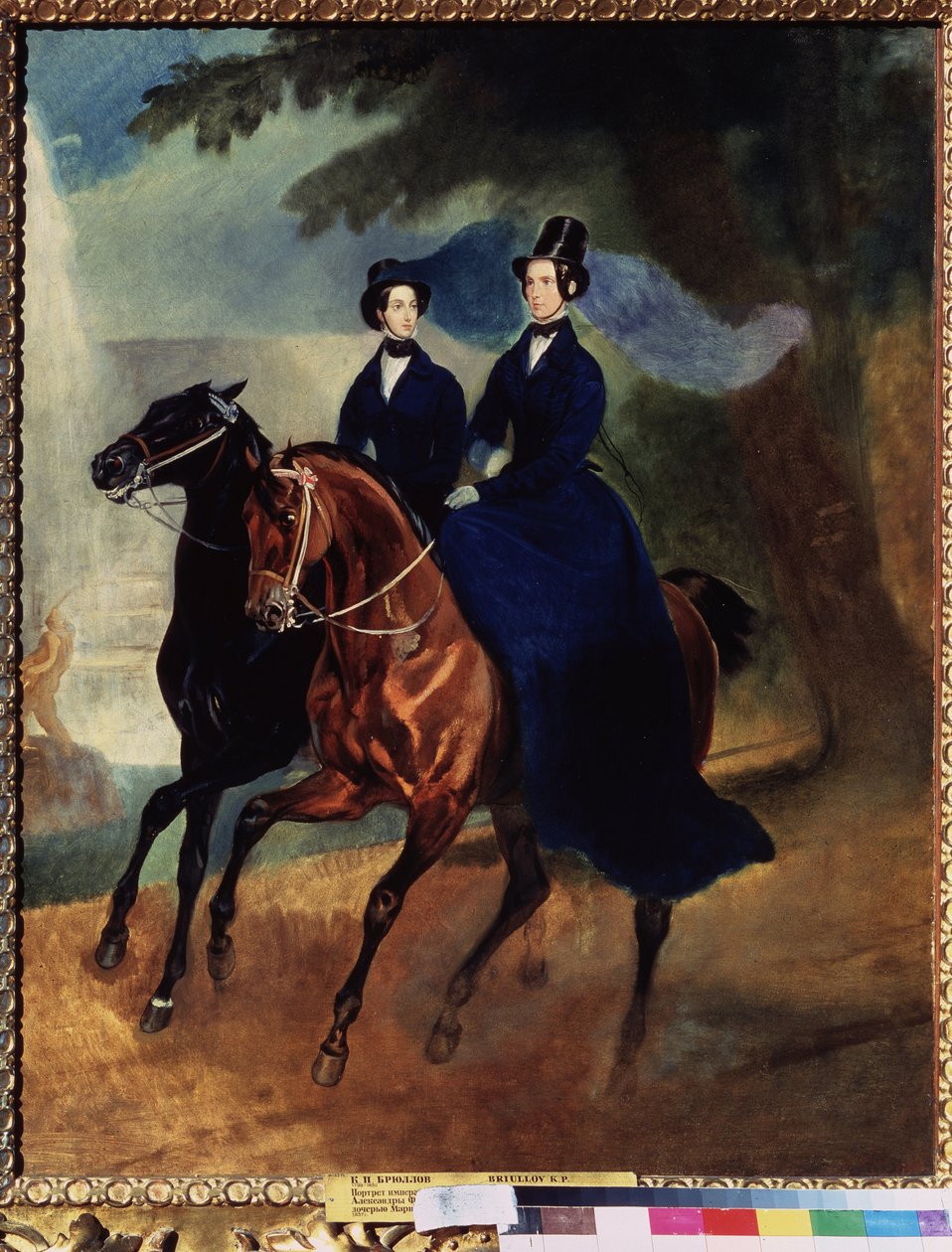 亚历山德拉·费奥多罗芙娜皇后 (1798-1860) 与她的女儿的肖像 (亚历山德拉·费奥多罗芙娜皇后与她的女儿的肖像) 由卡尔·帕夫洛维奇·布留洛夫 (Brioullov) (1799-1852) 绘画 - 布面油画 作者 卡尔·巴甫洛维奇·布留洛夫