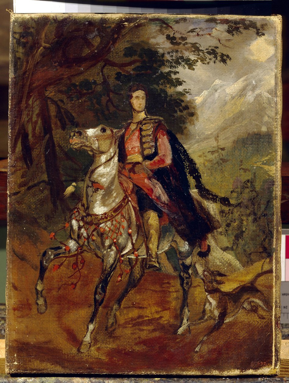 圣多纳托第一王子阿纳托尔-尼古拉耶维奇-德米多夫伯爵（1812-1870 年）肖像。卡尔-帕夫洛维奇-布留尔洛夫（Karl Pavlovich Briullov）（1799-1852 年）的画作，布面油画，约 1831 年。俄罗斯艺术 作者 卡尔·巴甫洛维奇·布留洛夫