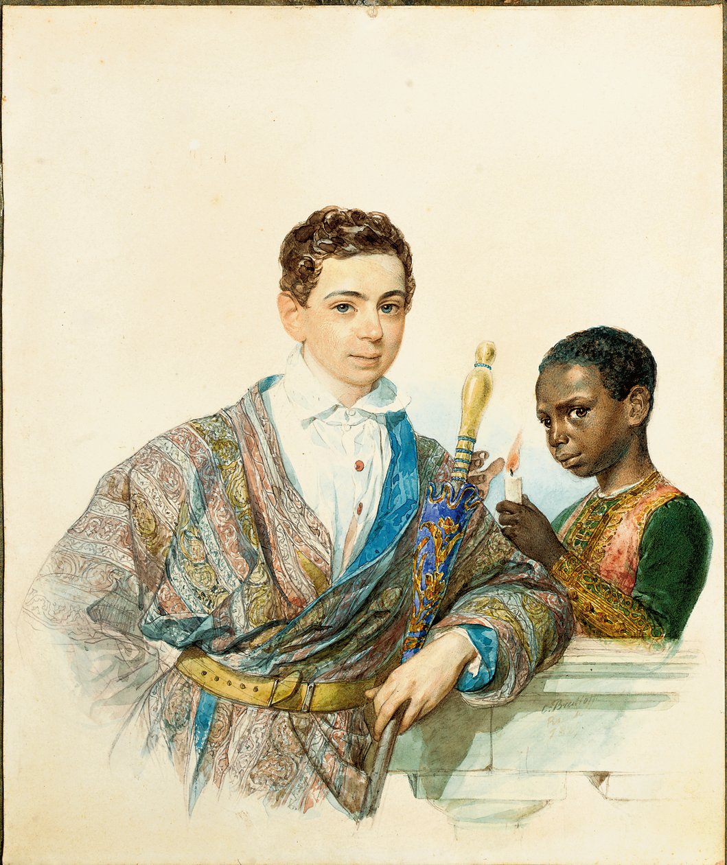 Anatole Demidoff的肖像，圣多纳托王子，1829年 作者 卡尔·巴甫洛维奇·布留洛夫