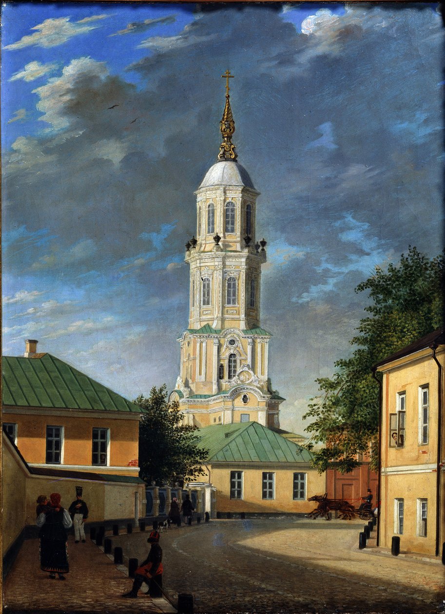 莫斯科的Krivokolenny pereulok，1843年 作者 卡尔·彼得罗维奇·博德里