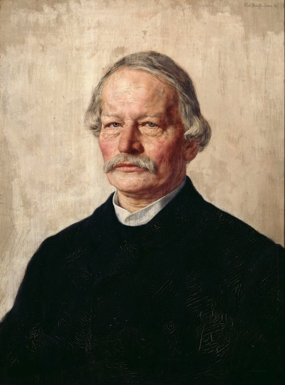 古斯塔夫·弗雷塔格肖像1816-1895，1886-1887。 作者 卡尔·斯塔弗·伯尔尼