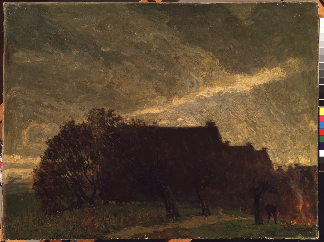""Un village en automne"" (A village in autumn) Peinture de Karl Wendel (1878-1937) 1903 Musee des Beaux Arts de Mikalojus Konstantinas Ciurlionis, Kaunas, Lituanie   1398747   zh       chinese Successfully Translated  Original: Sorcerer by Apoux, n.d. 19t 作者 卡尔·温德尔