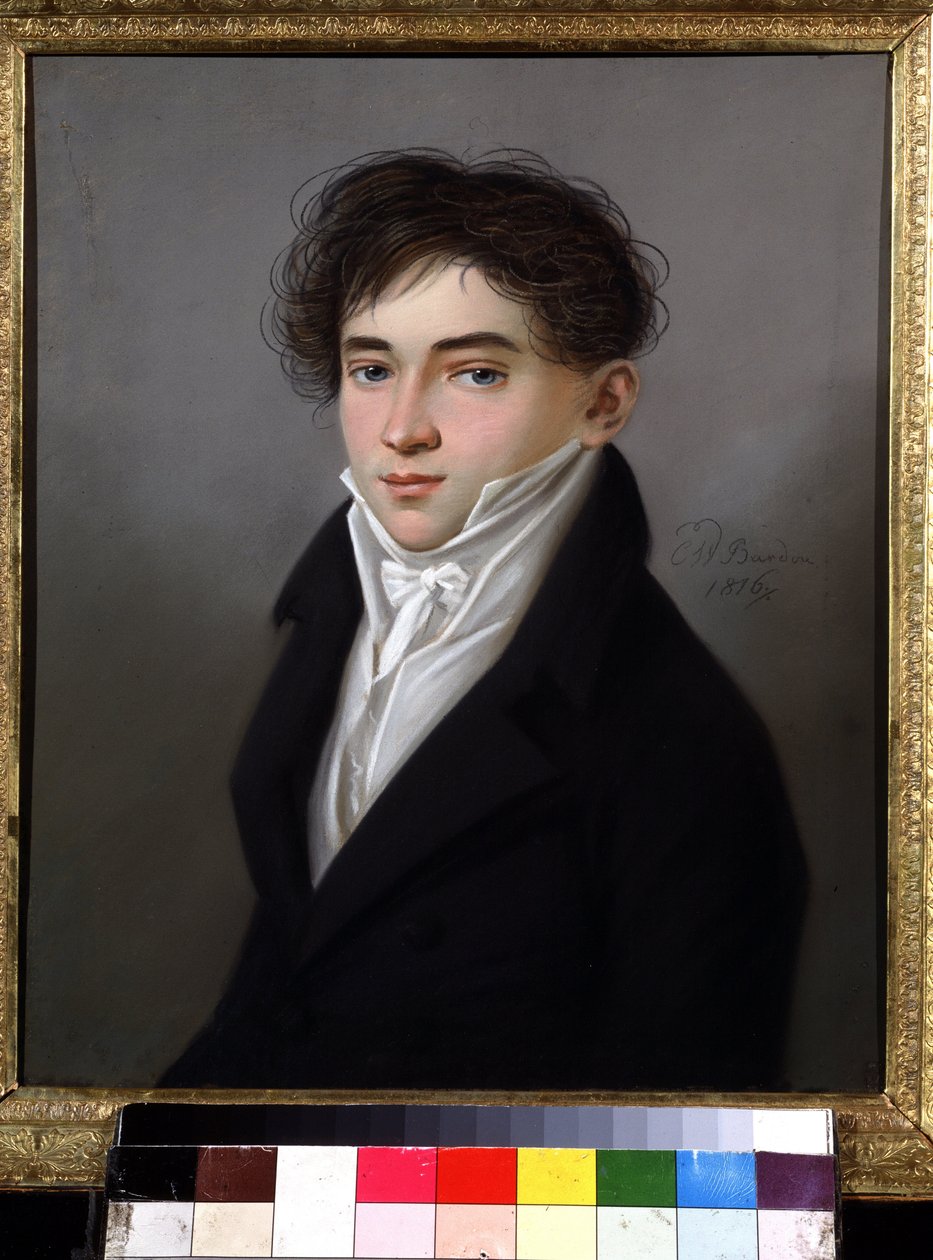 萨拉托夫贵族元帅肖像》（Portrait du marechal de la noblesse de Saratov A.S.Kiselev）。卡尔-威廉-巴尔杜（Karl Wilhelm Bardou，1750-1842 年前）的画作。纸板粉彩，29.5 x 25.3 厘米 作者 卡尔·威廉·巴杜