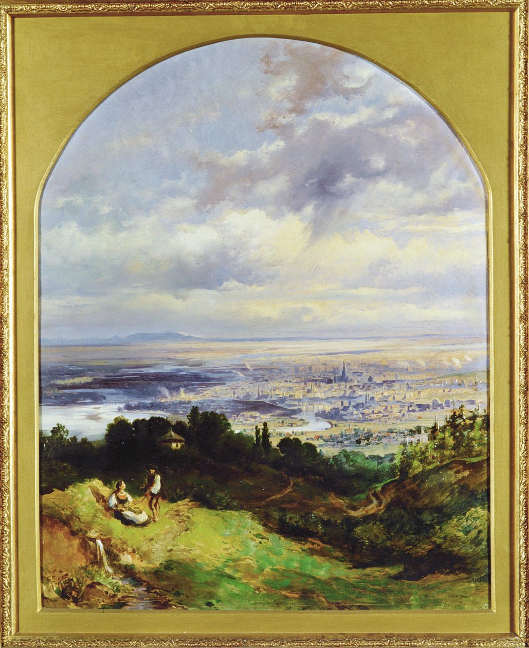 Blick auf Wien - 维也纳，1860 年左右......（布面油画） 作者 施文格纳老将
