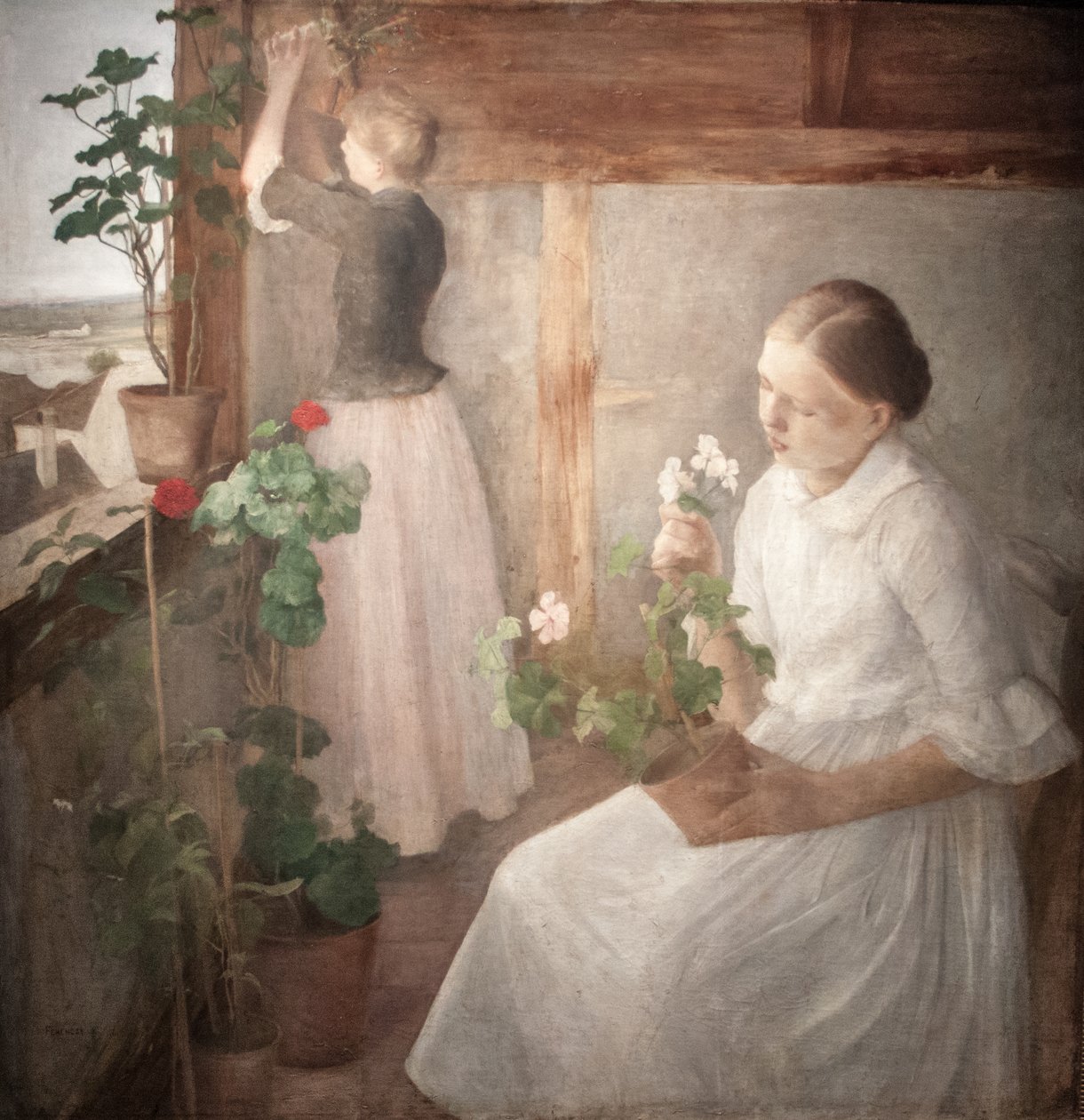 Leany正在寻找鲜花英语：Girls_tending_flowersn 作者 卡罗莉·费伦奇（KárolyFerenczy）