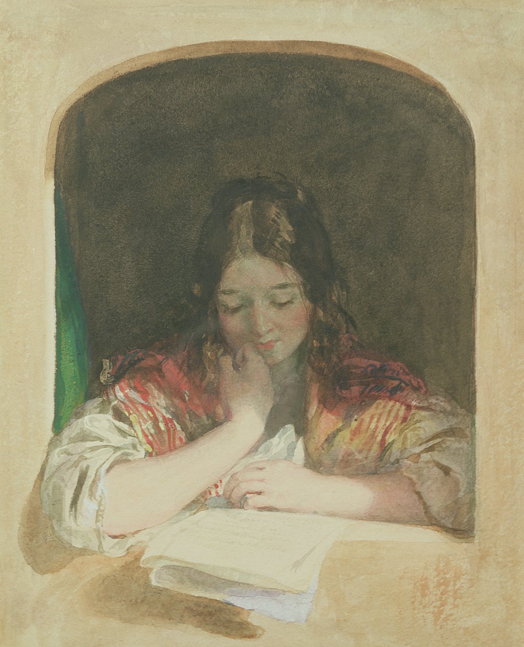 读在窗口的女孩，19世纪 作者 Karoly或Charles Brocky