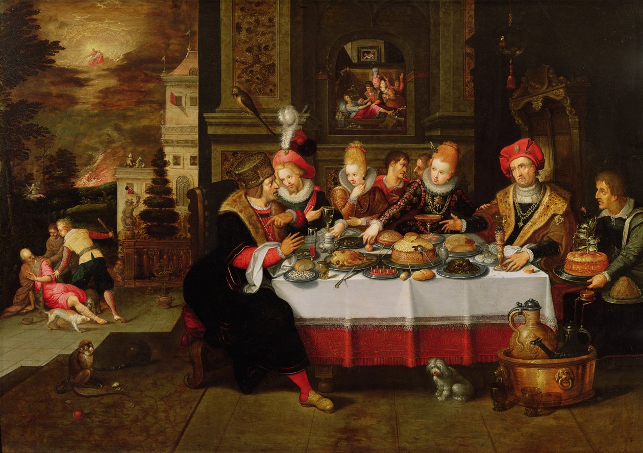 Lazarus和Rich Man&39;s Table（来自Luke XVI）（小组） 作者 卡巴斯尔（Kasper）或加斯珀·范·登·霍克（Gaspar van den Hoecke）