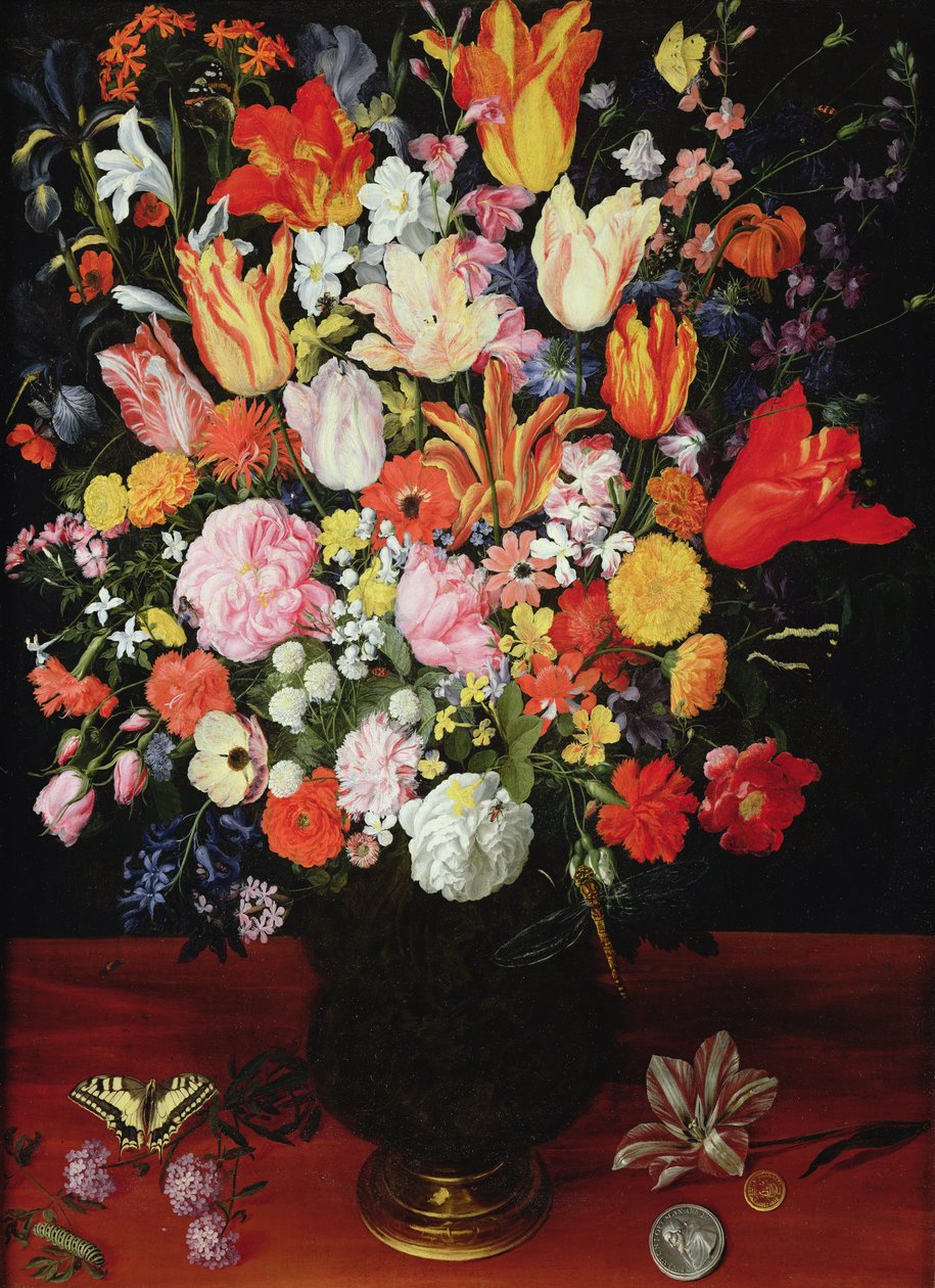 花卉静物，1610年代 作者 卡巴斯尔（Kasper）或加斯珀·范·登·霍克（Gaspar van den Hoecke）