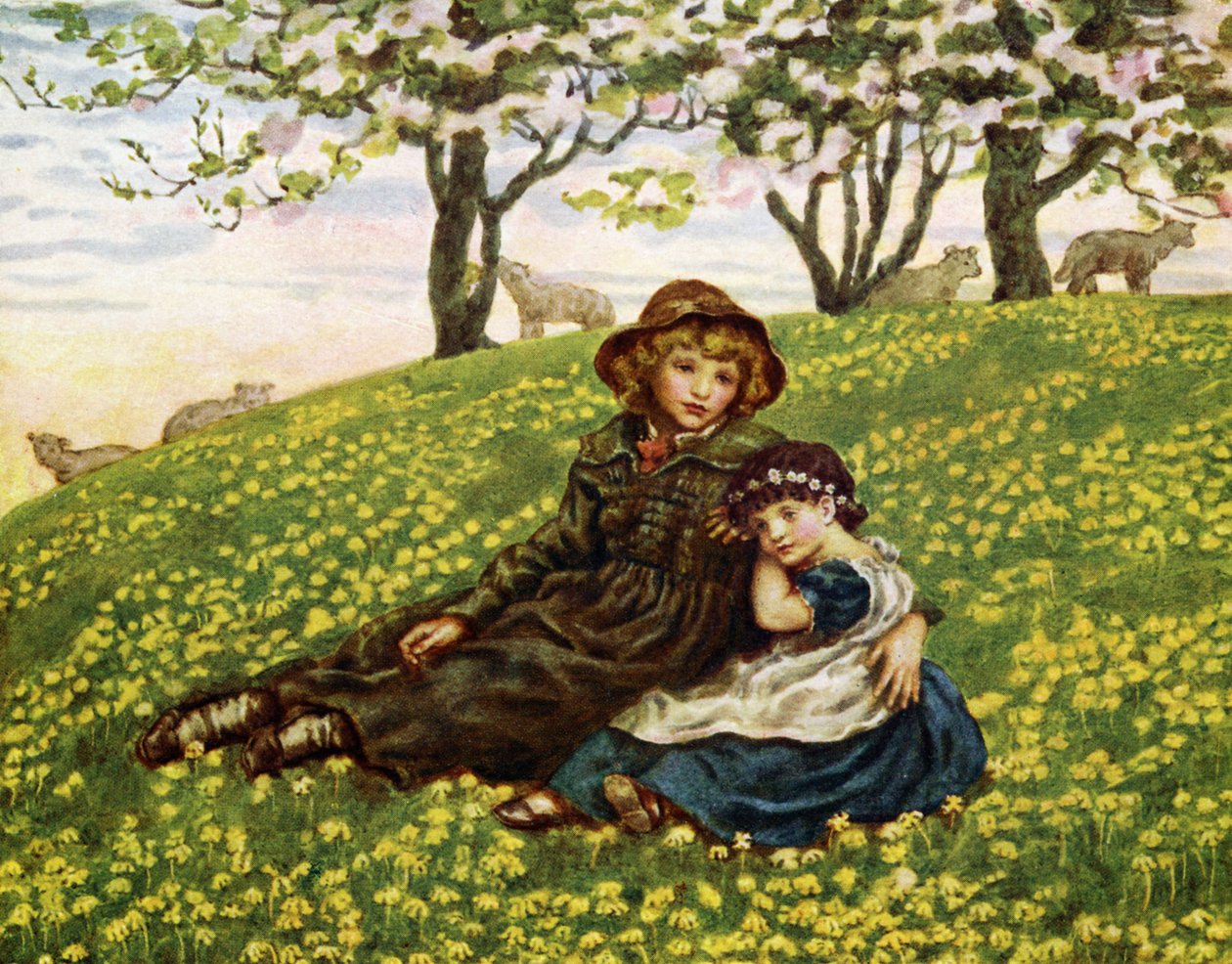 凯特格林纳威的弟弟和妹妹。 作者 凯特·格林威（Kate Greenaway）