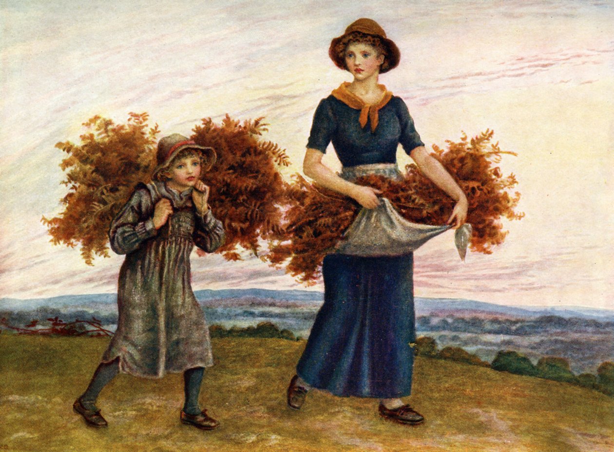 Kate Greenaway的蕨菜采集者。 作者 凯特·格林威（Kate Greenaway）
