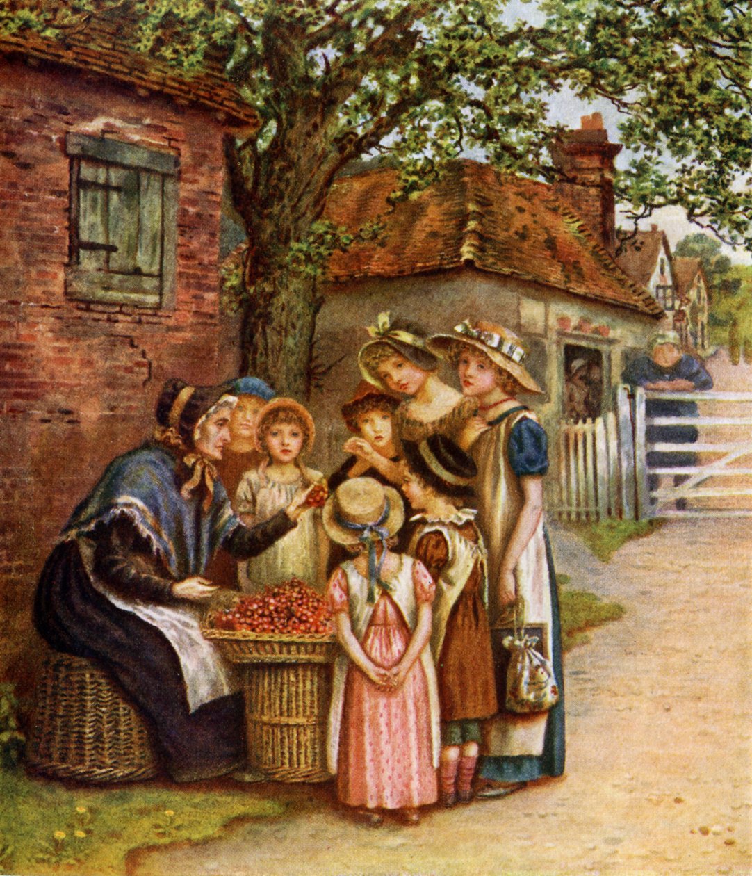 凯特格林纳威的樱桃女人。 作者 凯特·格林威（Kate Greenaway）