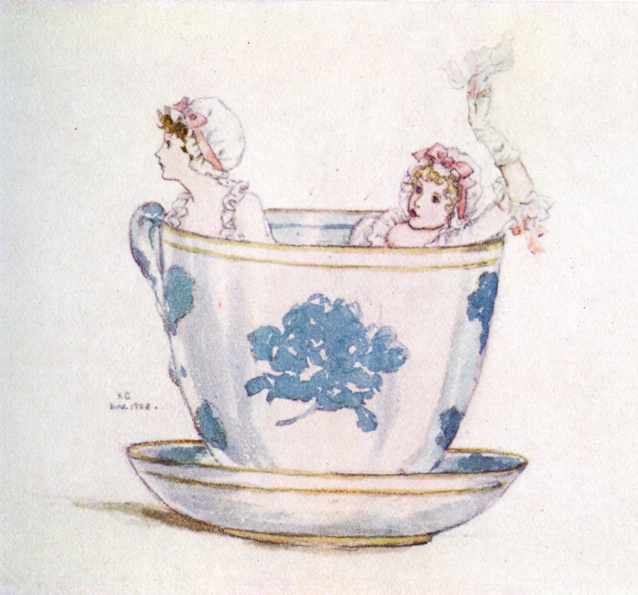 凯特-格林纳威的 "茶杯中的平静 "一文 作者 凯特·格林威（Kate Greenaway）