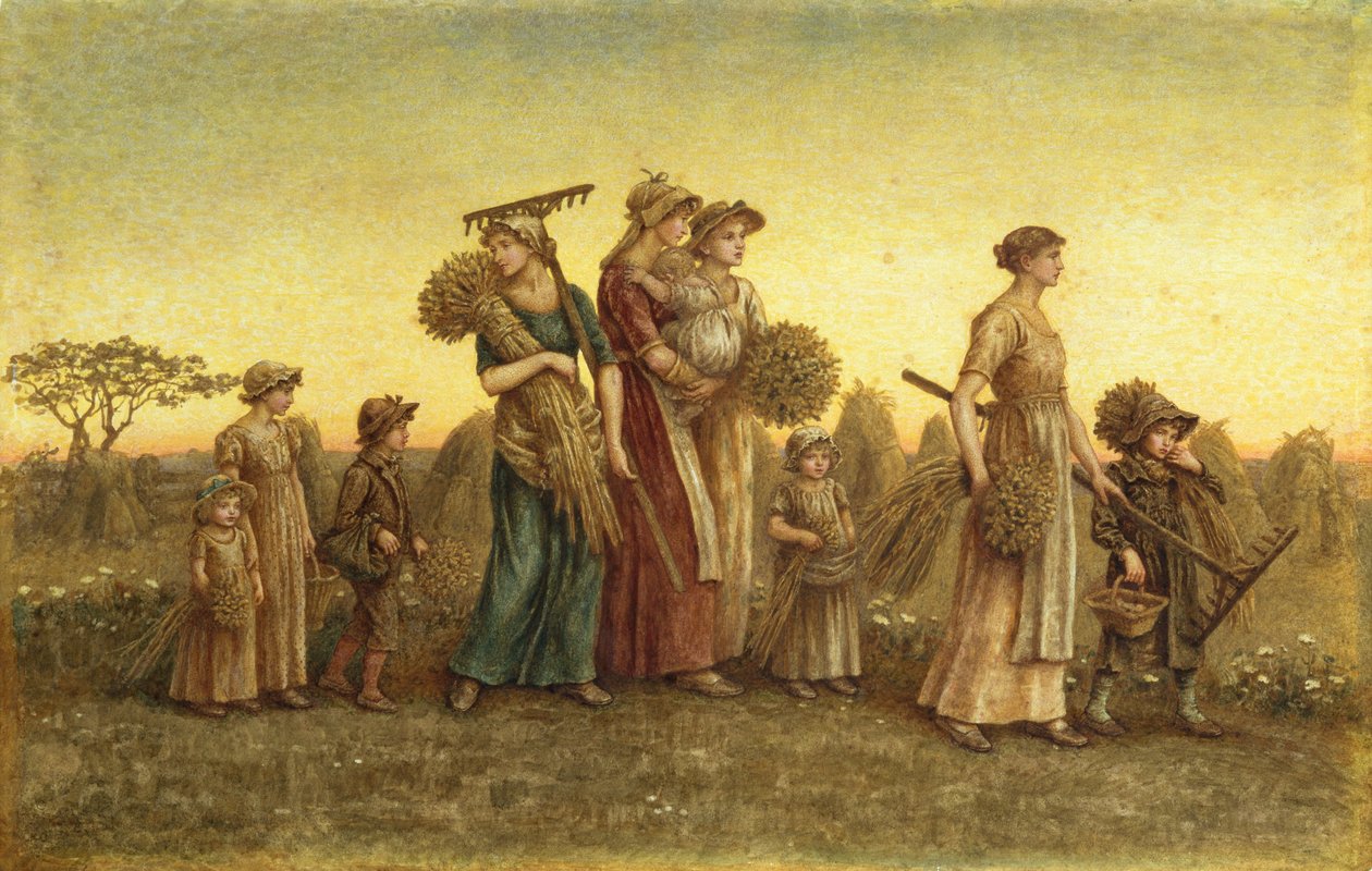 拾穗者回家（木板水彩画） 作者 凯特·格林威（Kate Greenaway）