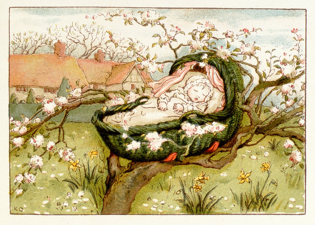 1900年“四月宝贝的曲调”中的“再见” 作者 凯特·格林威（Kate Greenaway）