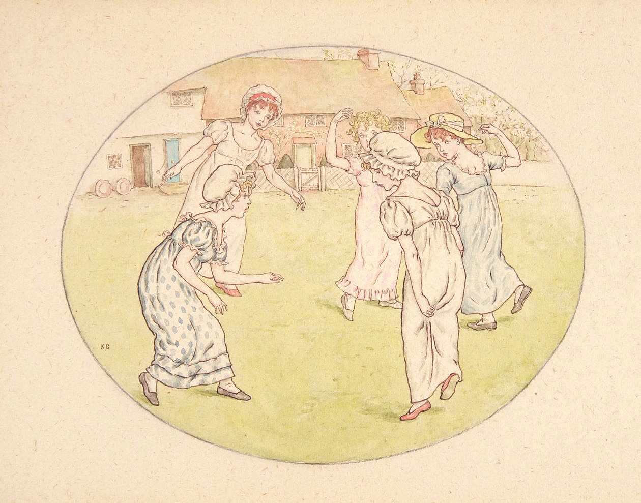 风信子，《花语》插图，约 1884 年（纸面水彩画） 作者 凯特·格林威（Kate Greenaway）