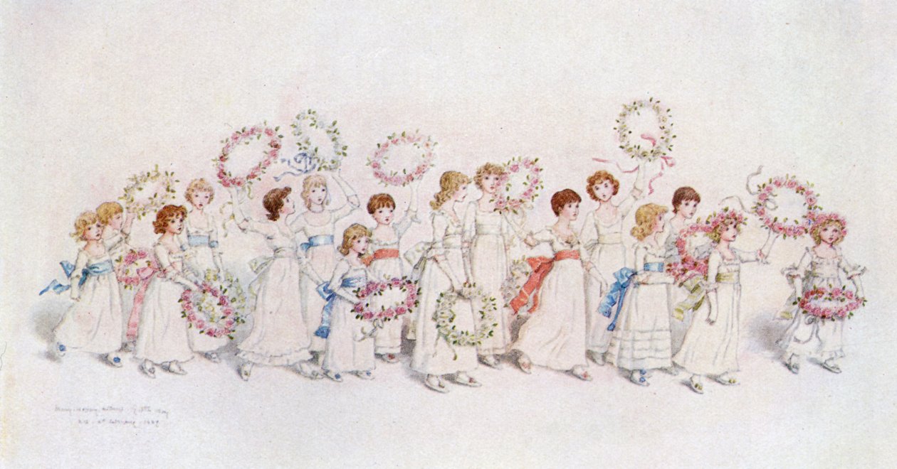 凯特-格林纳威的 "许多快乐的一天"。 作者 凯特·格林威（Kate Greenaway）