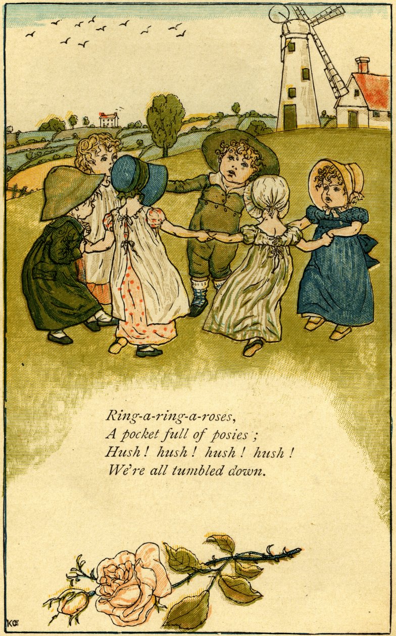 凯特-格林纳威的《环环相扣》（Ring-a-ring-a-roses）。 作者 凯特·格林威（Kate Greenaway）