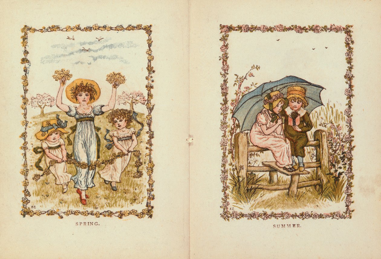 春天和夏天，19世纪 作者 凯特·格林威（Kate Greenaway）