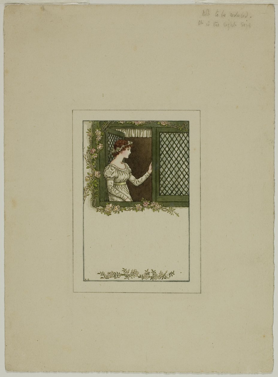 格子窗前的女人 作者 凯特·格林威（Kate Greenaway）