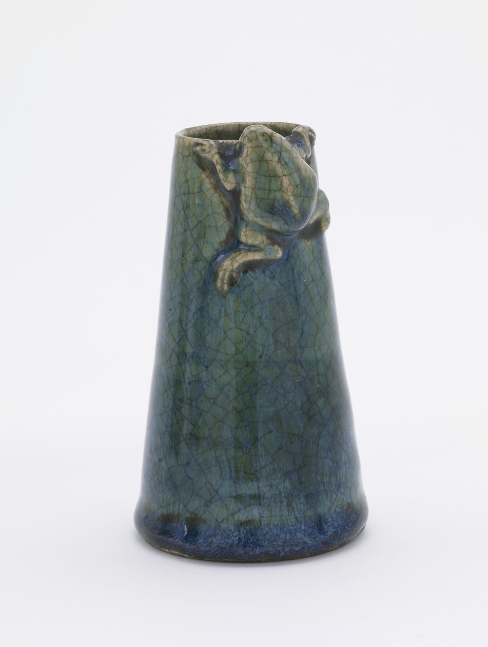 茶道钢包架，濑户，爱知县，江户时代，18世纪末 -  19世纪初（带铜绿釉的粗陶器） 作者 加藤修女