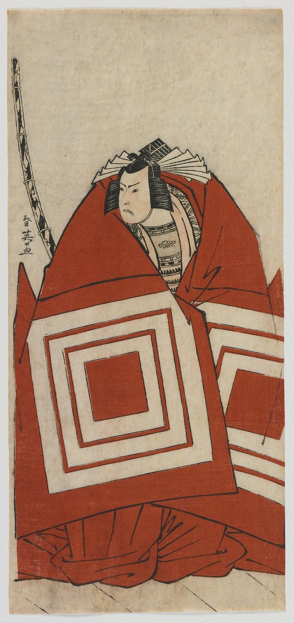 歌舞伎演员Ichikawa Yaozo III在江户时代，江户时代，1780年代后期（彩色木版画） 作者 胜川顺蛋