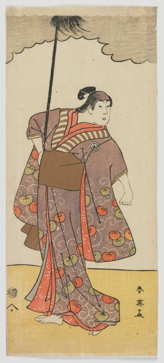 演员Iwai Hanshiro IV作为女性yakko（步兵）江户时代，c.1791（彩色木版画） 作者 胜川顺蛋