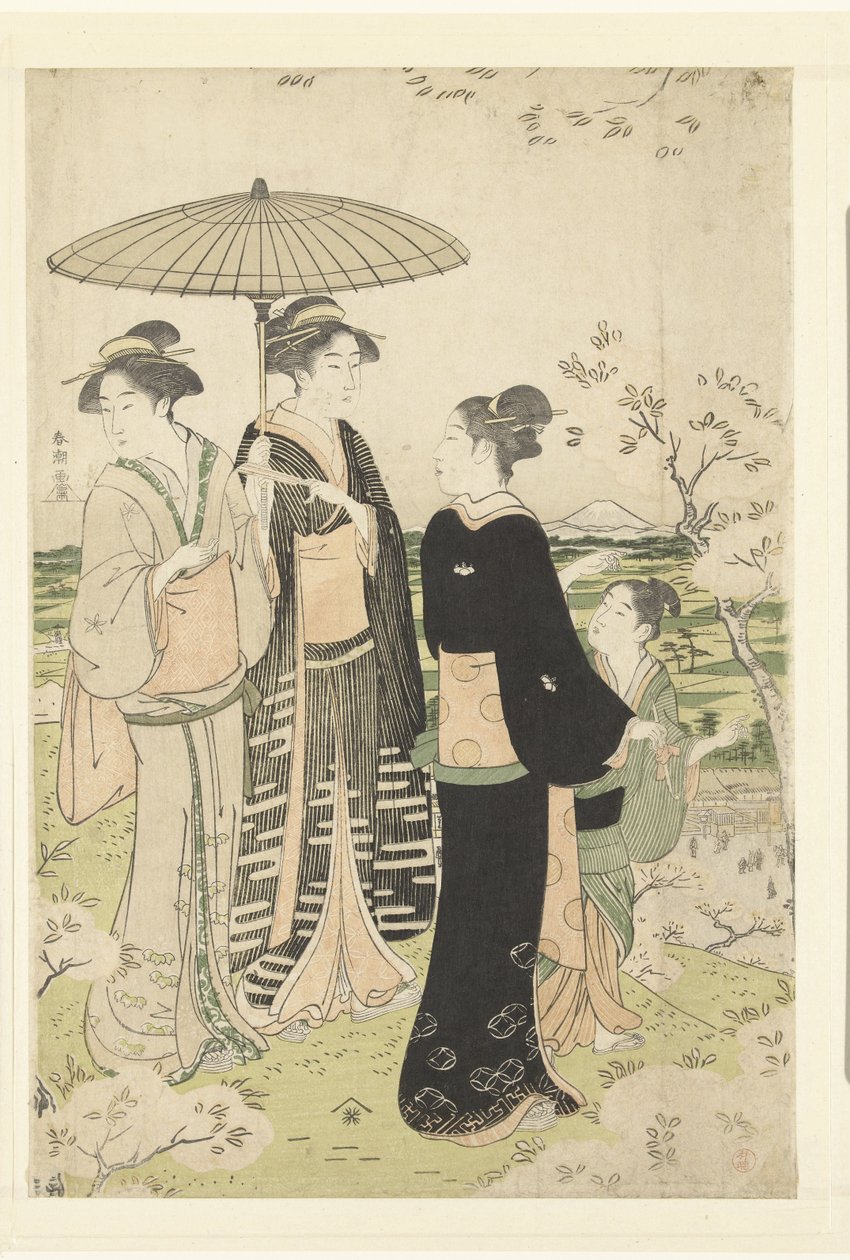在旭冈山欣赏樱花 作者 胜川俊町