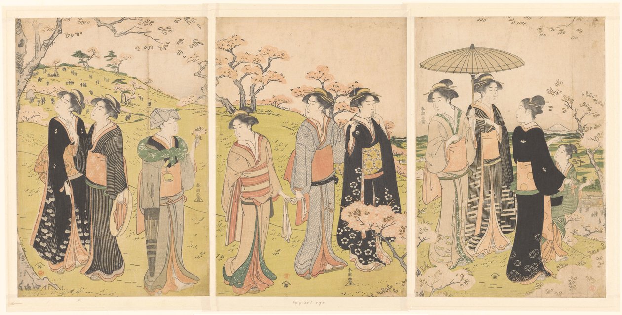 在旭冈山欣赏樱花 作者 胜川俊町