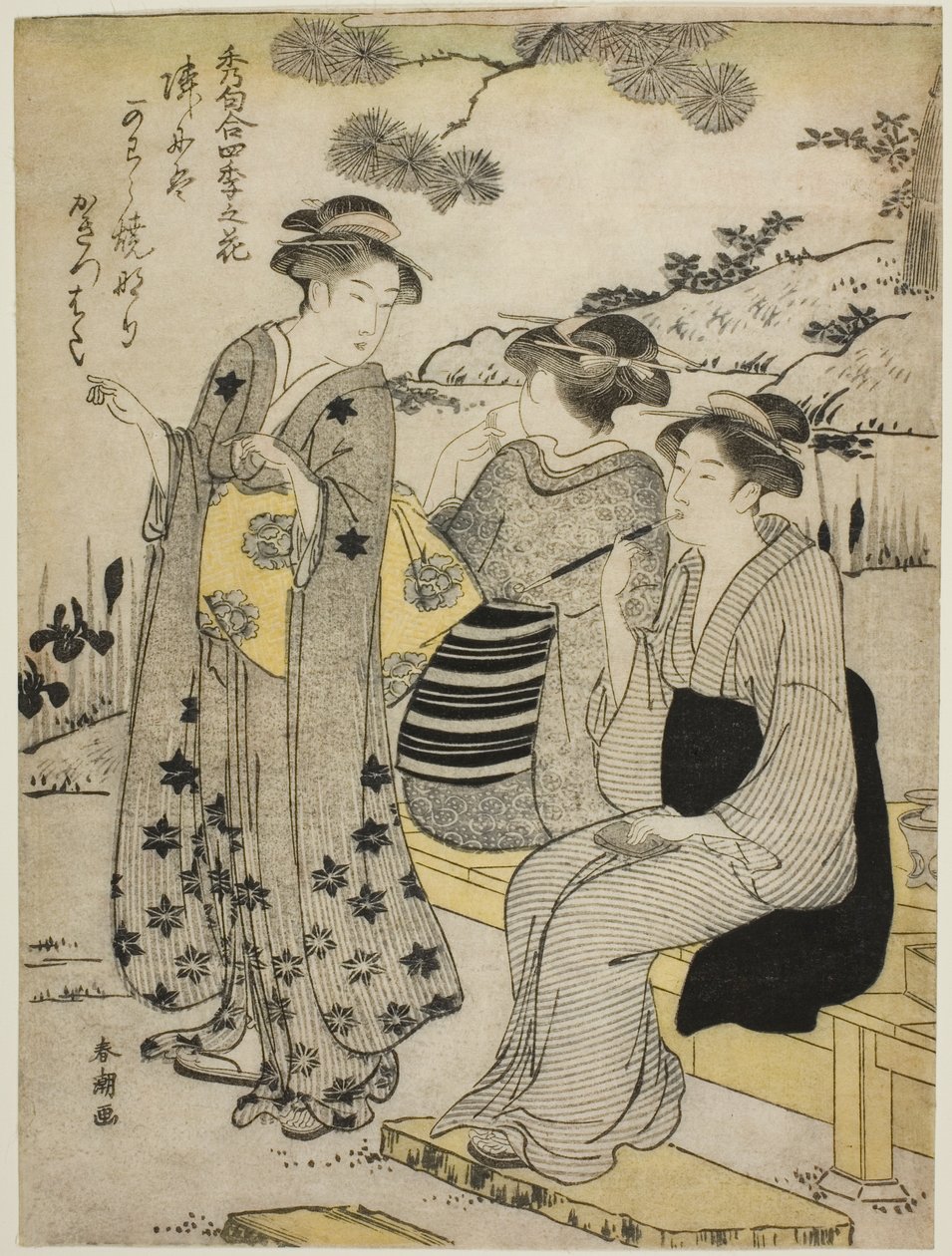 秋天的兔耳鸢尾花，选自 "四季花卉吟诵 "系列 作者 胜川俊町