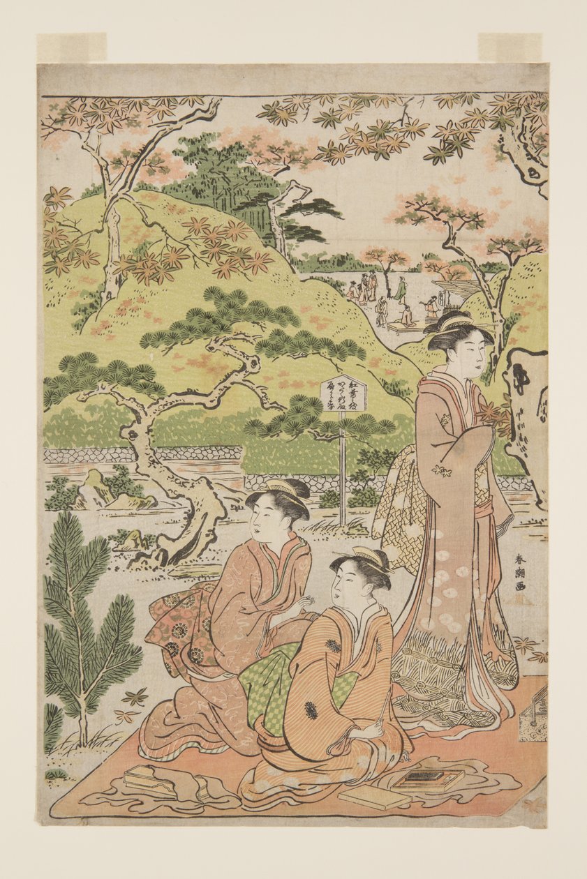 开安寺赏红叶（开安寺红叶）（彩色木版画） 作者 胜川俊町