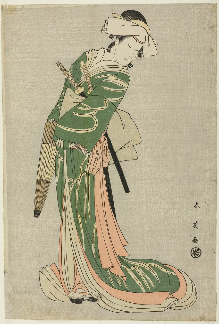 假名书法的典范"（"Kanadehon chûshingura"）中饰演 Tonase 的演员 Nakamura Noshio II：四十七忠臣之库"（"Kanadehon chûshingura") 作者 胜川俊英