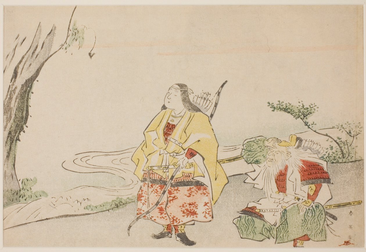 神宫皇后（左）和大臣竹内肃宗（右） 作者 胜川俊英