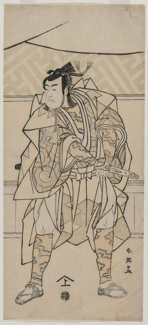 1791年，作为武士的市川门之助二世。 作者 胜川周内
