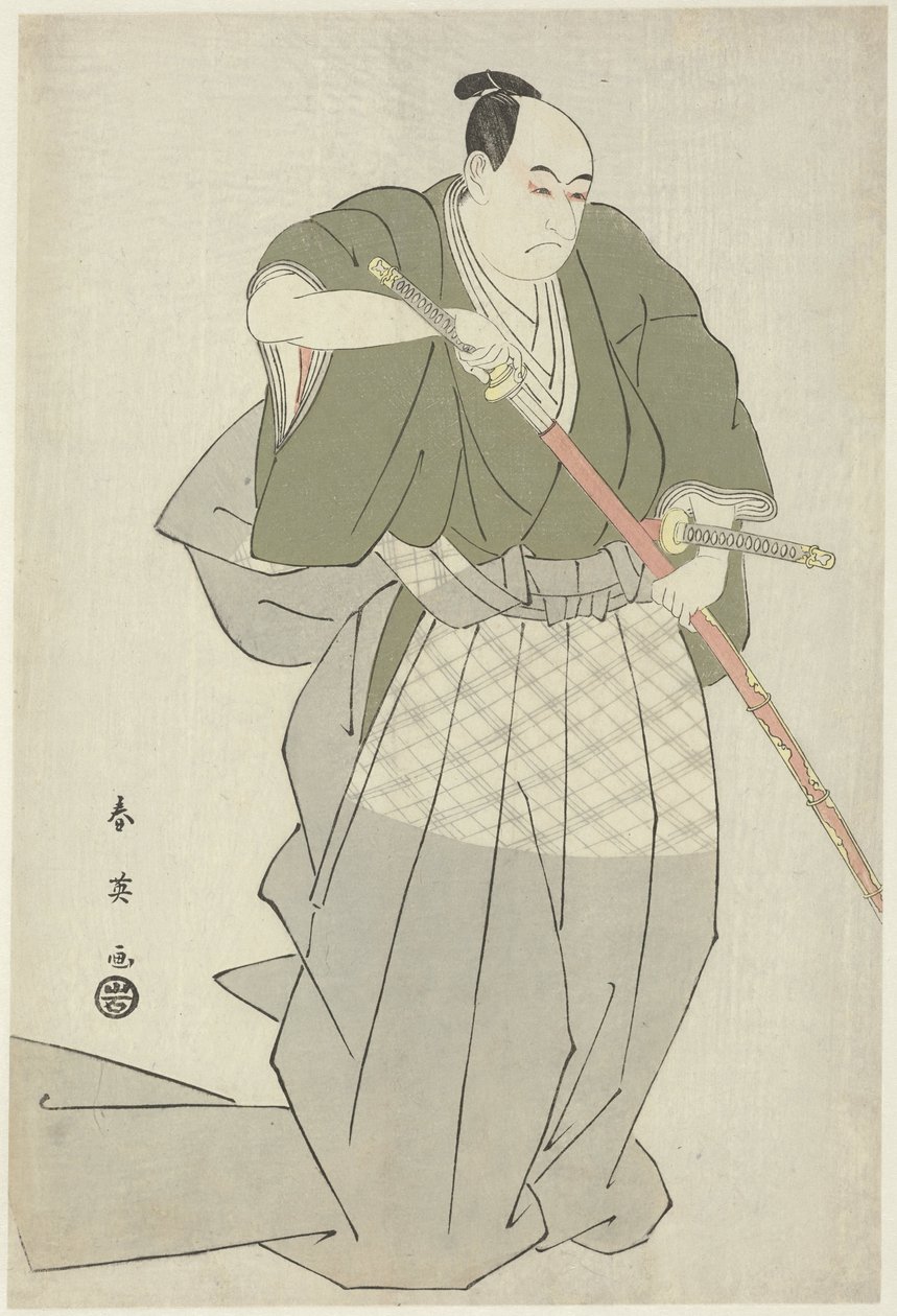 Momonoi Wakasanosuke 拔剑
Momonoi Wakasanosuke 拔出双剑之一 作者 胜川周内