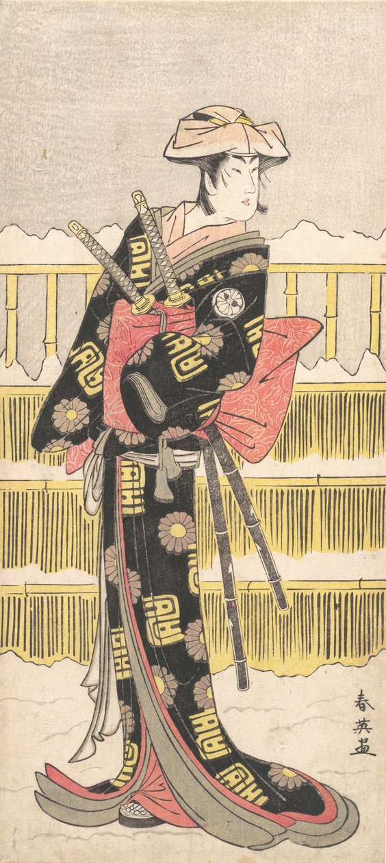 濑川喜久野三世作为武士，约。1790. 作者 胜川俊英