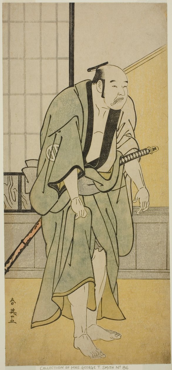 1790 年九月在市村剧场演出的《义经越后》中饰演醉酒御兵卫的演员浅尾龟十郎一世 作者 胜川俊英