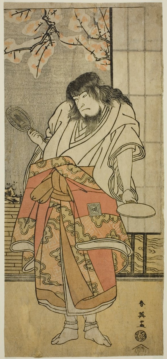 1791 年 9 月在川崎剧场上演的话剧《顺观岛物语》中饰演顺观和尚的演员市川驹藏二世 作者 胜川俊英