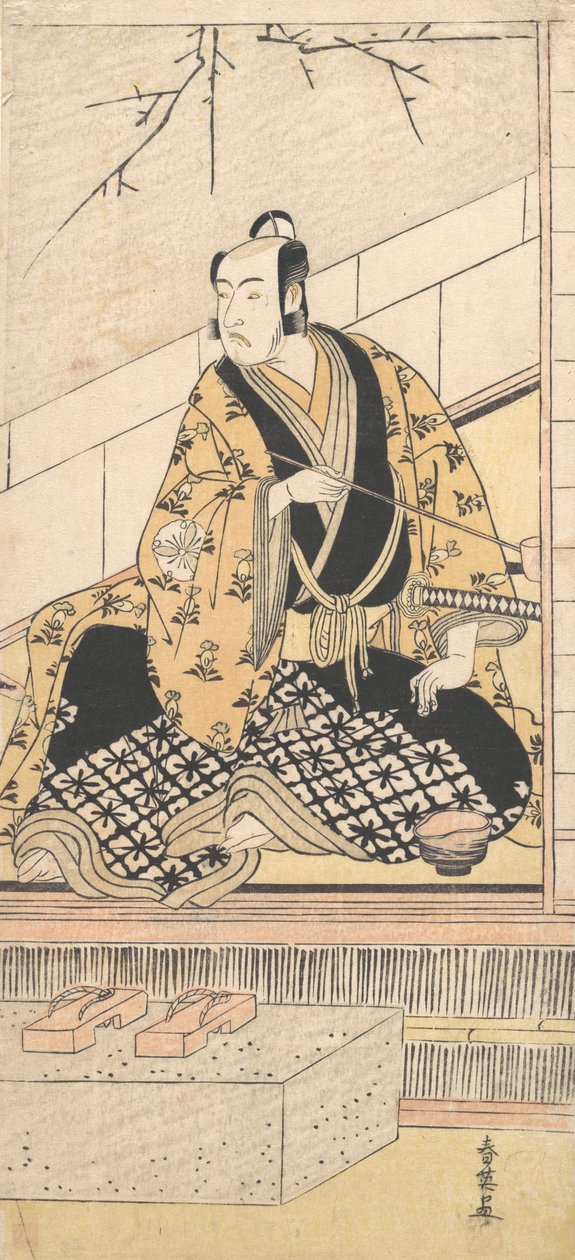 演员松本幸之助四世坐于外间，1789年。 作者 胜川俊英