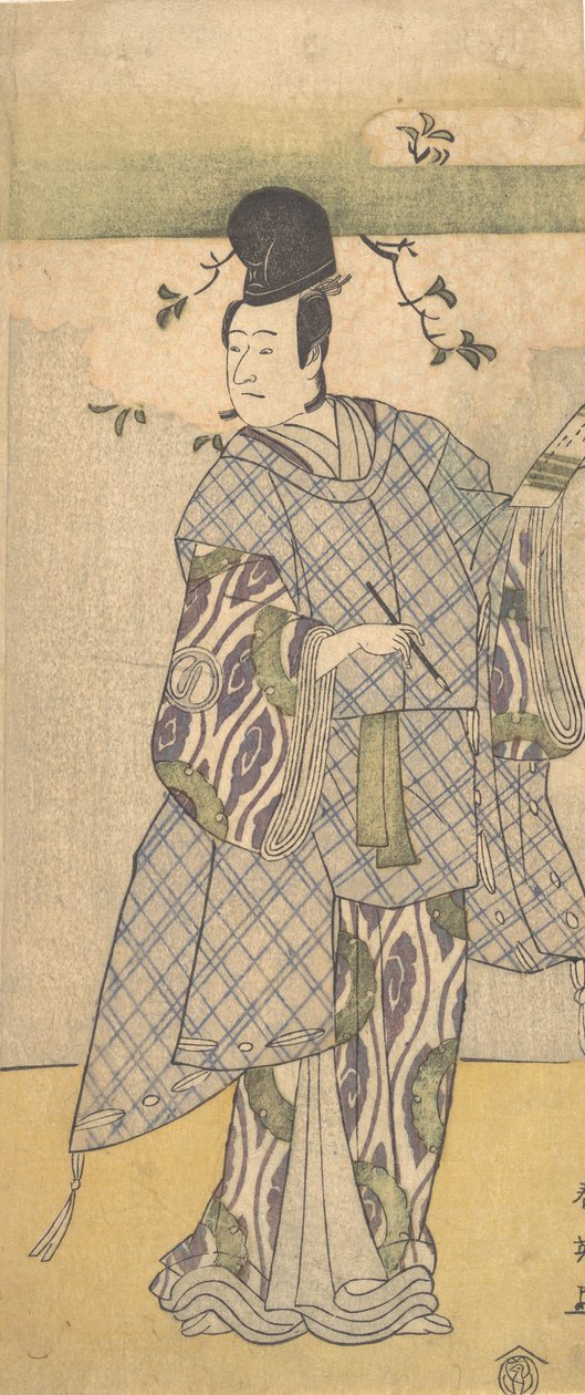 演员泽村宗三郎作为一个贵族写诗，1782年。 作者 胜川俊英