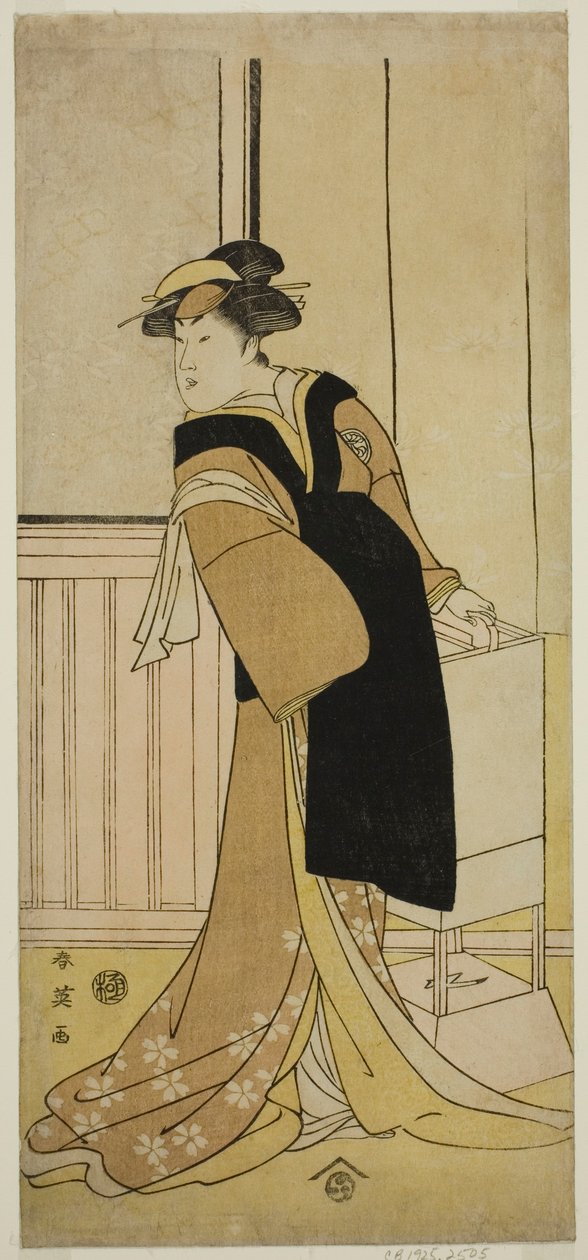 1790 年 11 月在中村剧场（？）演出的戏剧《佐代之中山日木之鹤金》中饰演大驹的演员濑川菊之条三世（？ 作者 胜川俊英