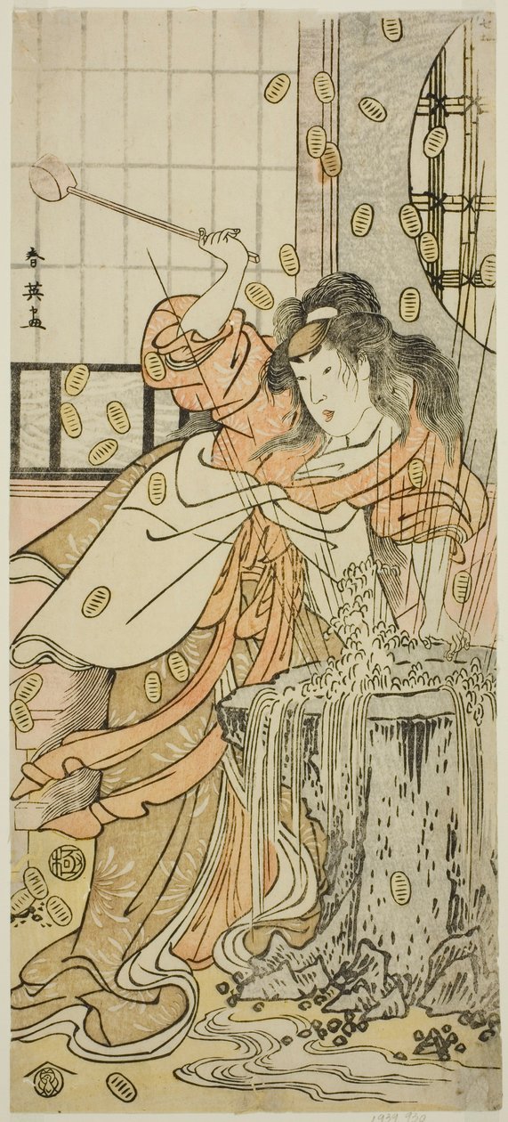 1790 年 11 月在中村剧场演出的《佐代之中山日木之鹤金》中饰演伪装成大作的龙女的演员濑川菊之条三世 作者 胜川俊英