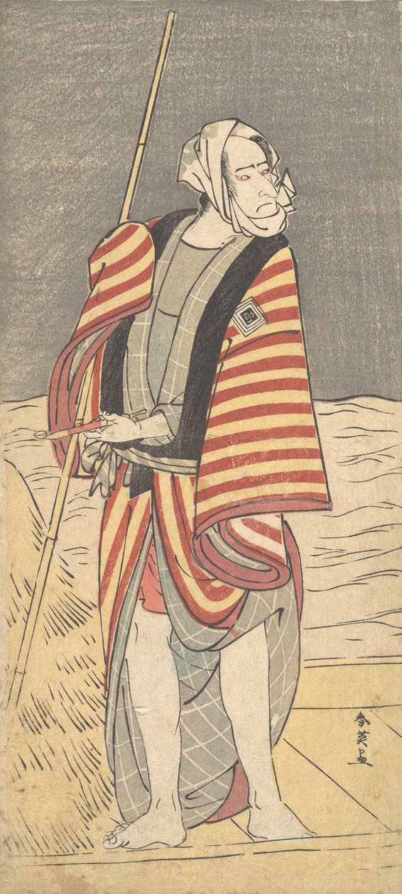 第二幅市川小和作为船夫站在驳船的甲板上，约1793年 作者 胜川俊英