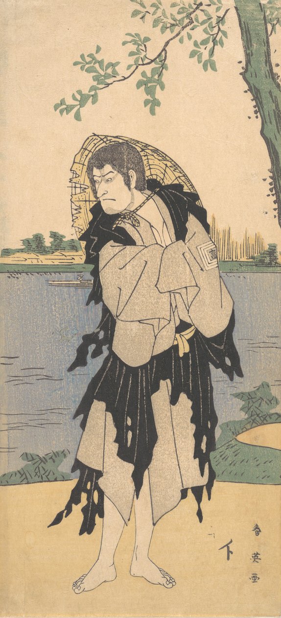 1794年2月，第二任市川驹三在扮演Yanekozo的角色。 作者 胜川俊英