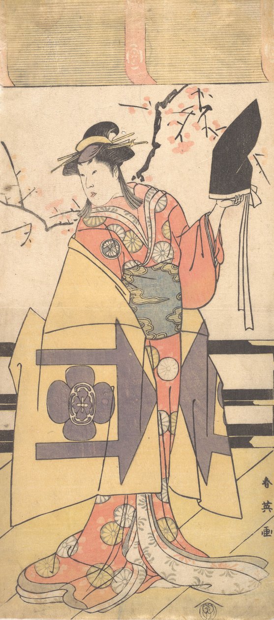 濑川菊之助三世在曾国藩戏剧中饰演工藤淑贞的妻子，约1792年。 作者 胜川俊英