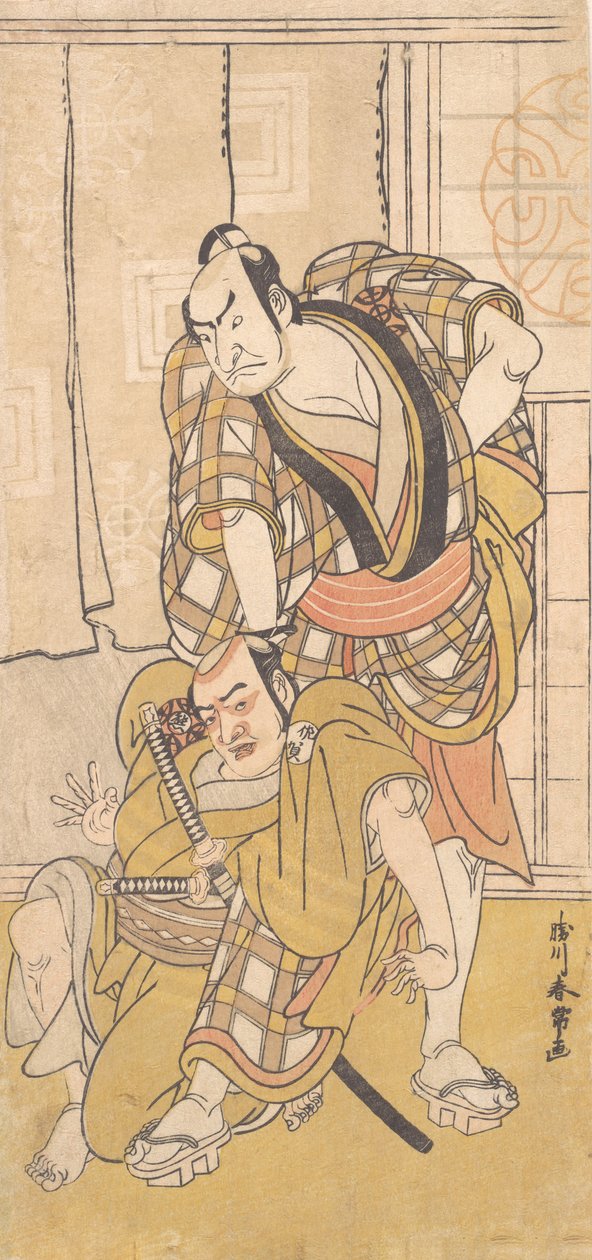 戏剧的场景，约1780年。 作者 胜川俊城